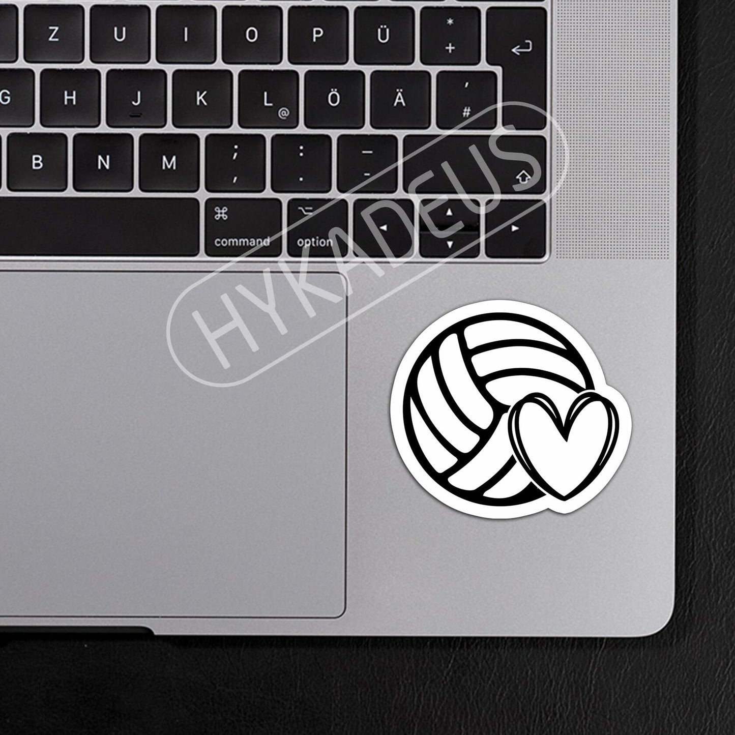 HYKADEUS Volleyball Stickers Waterproof Vinyl Decals 3"x2.7" 3PCS Heart Design