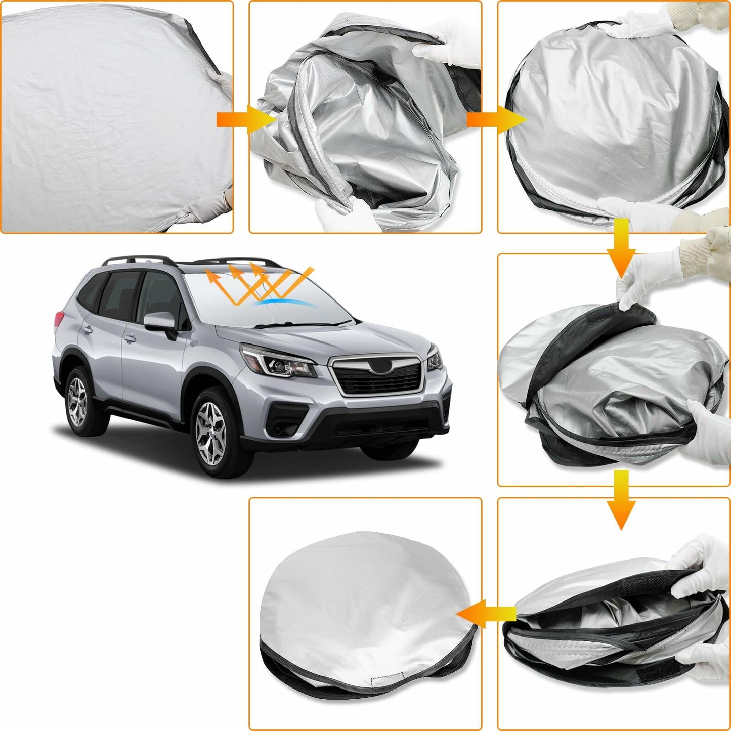 D-Lumina Windshield Sun Shade Subaru Forester 2019-2024 Foldable UV Blocker