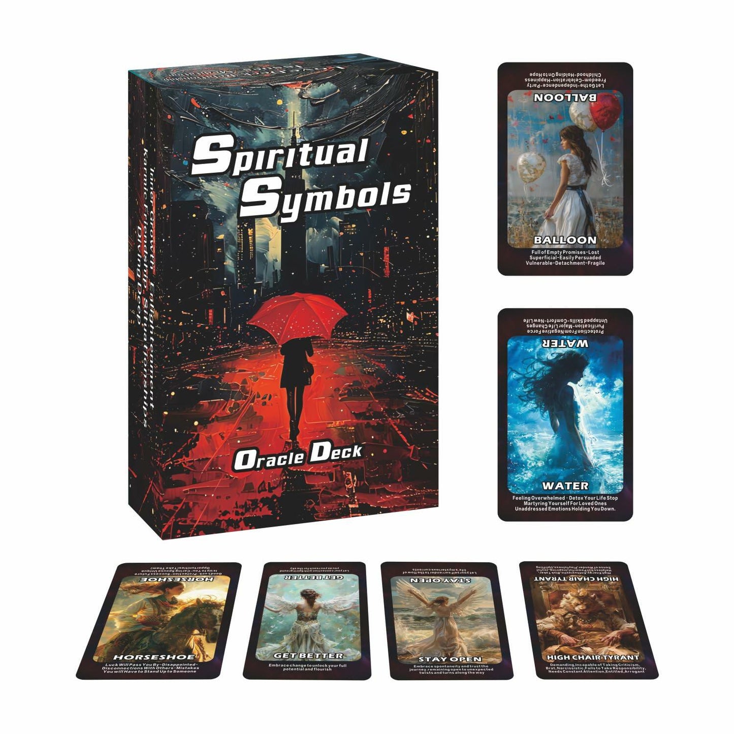 ZHQGYN Spiritual Symbol Oracle Cards Deck for Beginners Life & Psychology