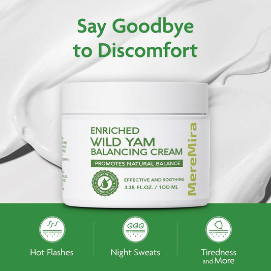 Wild Yam Cream Hormone Balance PMS Menopause Relief 3.38 fl oz