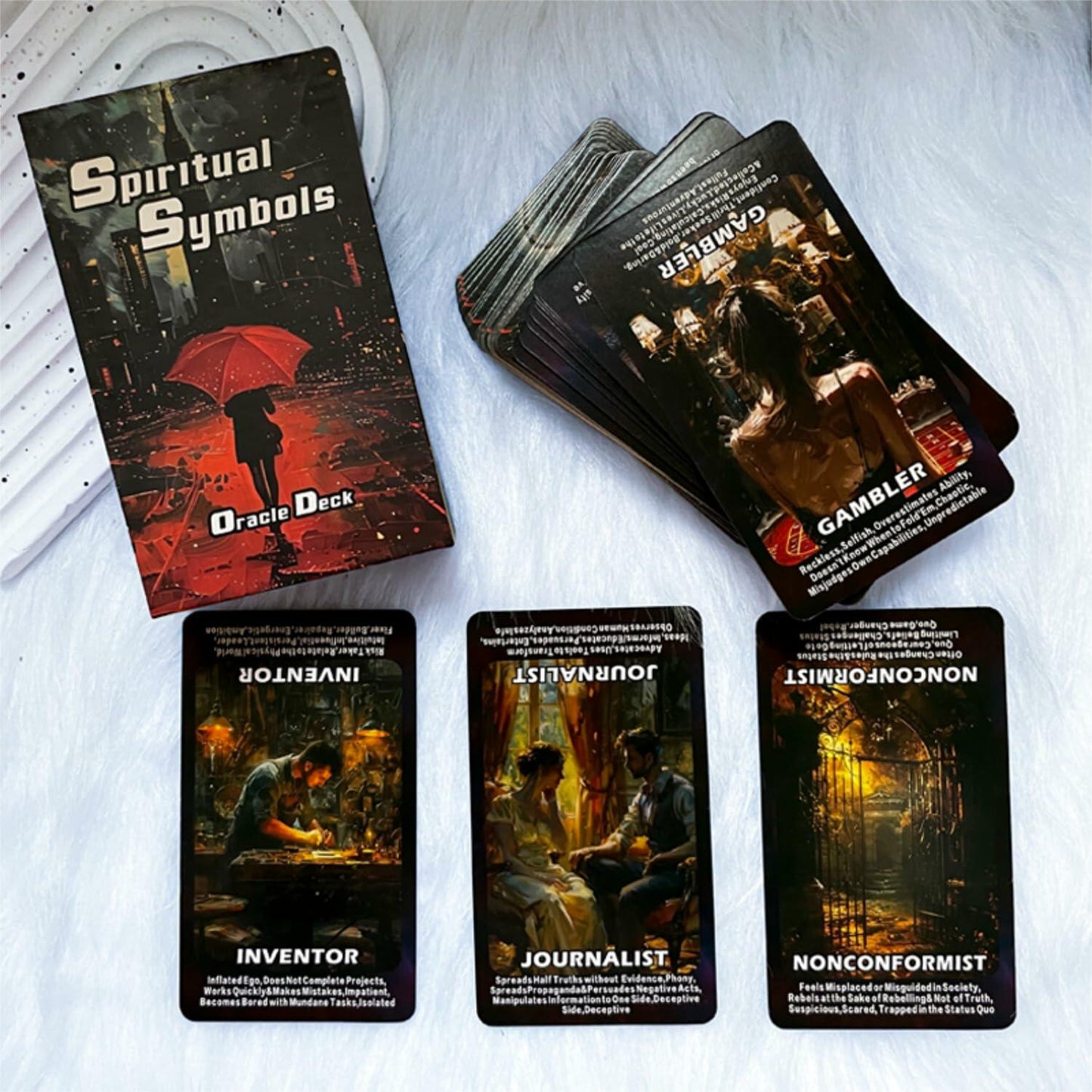 ZHQGYN Spiritual Symbol Oracle Cards Deck for Beginners Life & Psychology