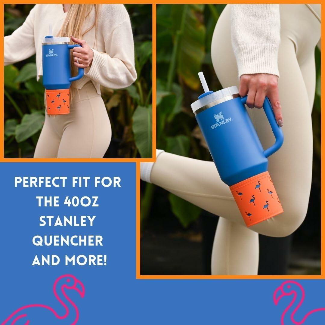 Sili Wraps Stanley Silicone Sleeve 40oz Quencher Flamingo Sunset 100% Silicone