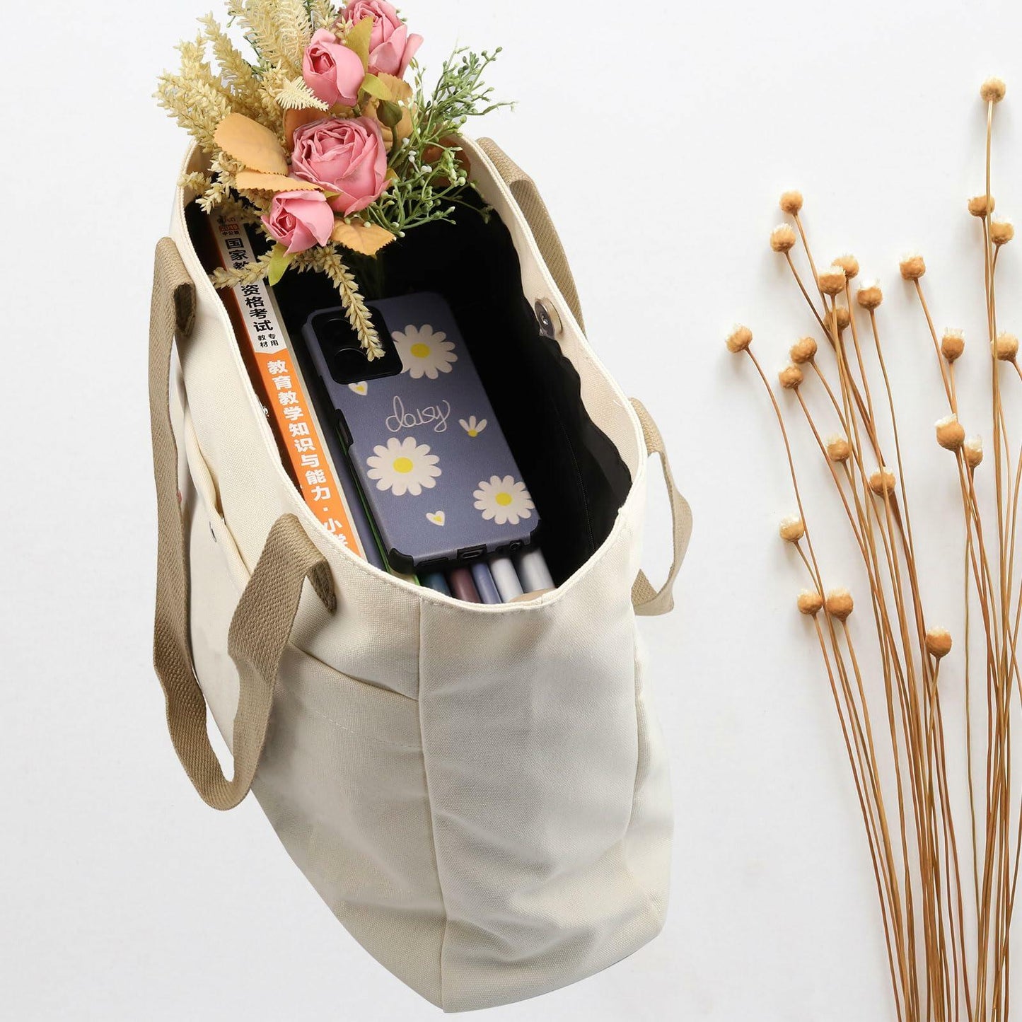 WCGXKO Dance Tote Bag Dance Teacher Team Gift Beige