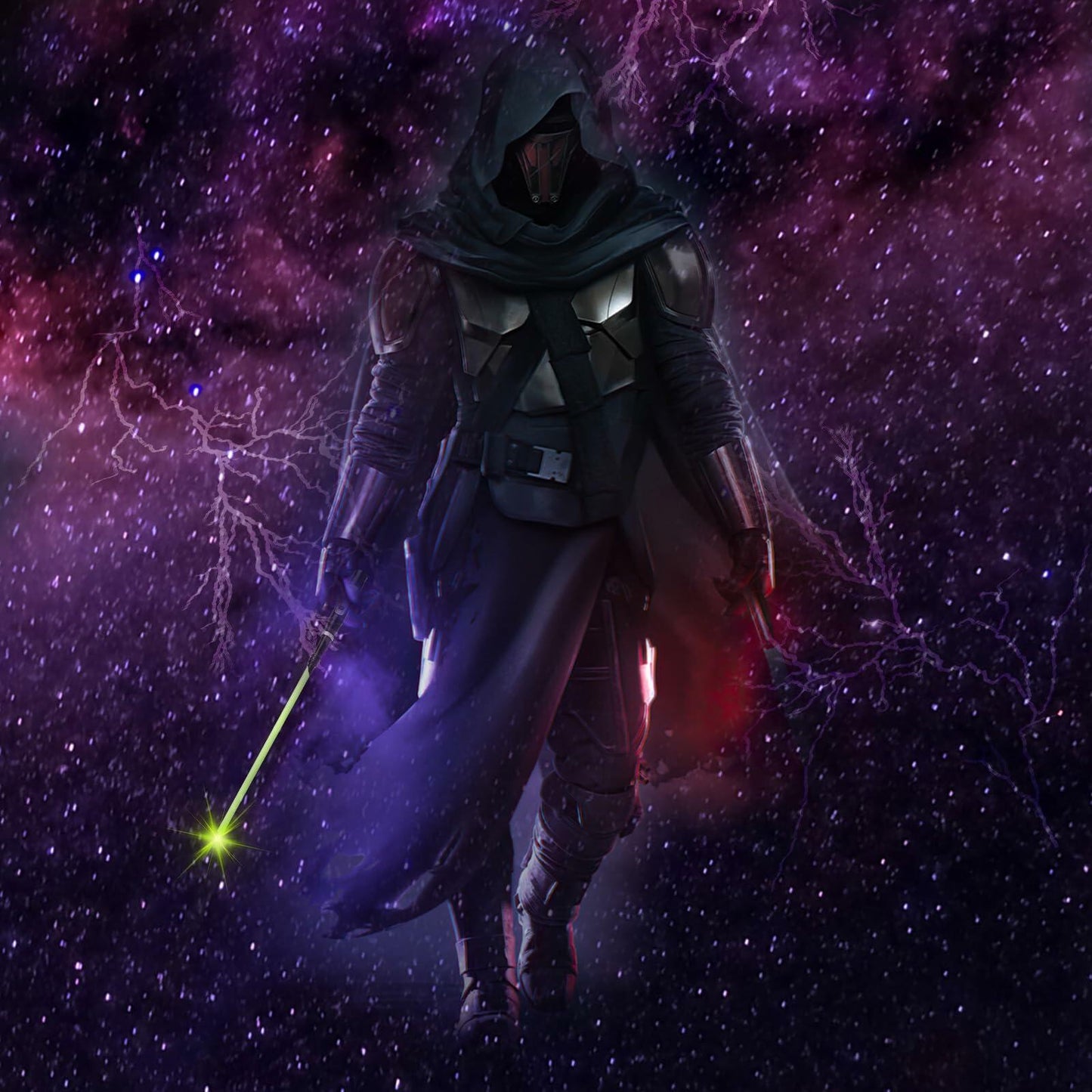 KingVows Light Up Magic Wizard Wand 14.3" Rechargeable Green Cosplay