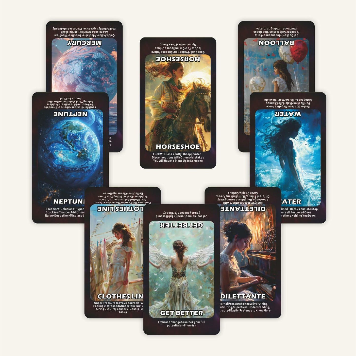 ZHQGYN Spiritual Symbol Oracle Cards Deck for Beginners Life & Psychology