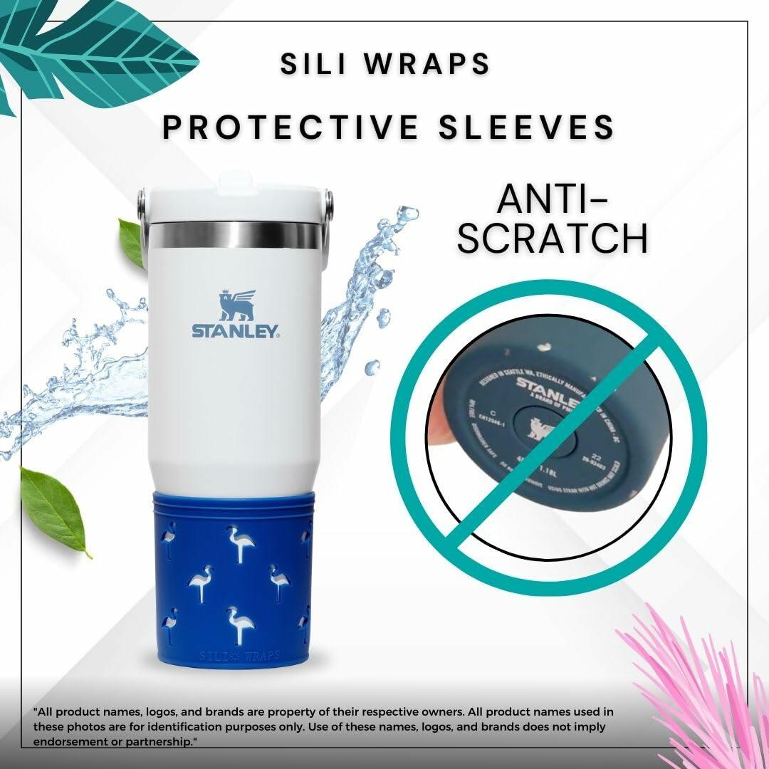 Sili Wraps Stanley Silicone Sleeve 40oz Quencher Flamingo Sunset 100% Silicone