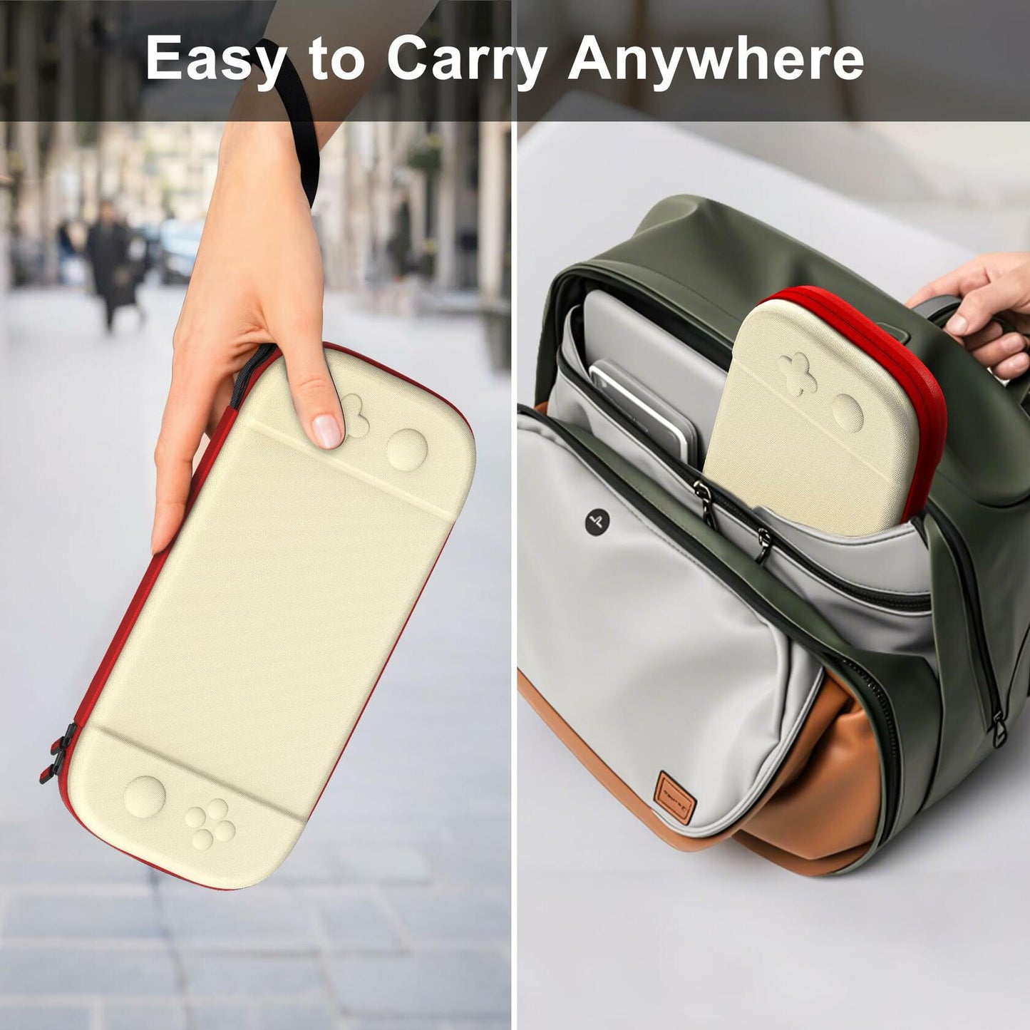 STARTRC GAMES Slim Hard Shell Carrying Case for Nintendo Switch 2 White & Red