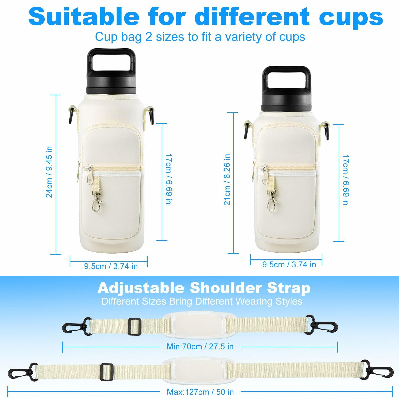 RRegeny Water Bottle Holder Strap for Hydroflask 32oz 40oz Cream Polyester