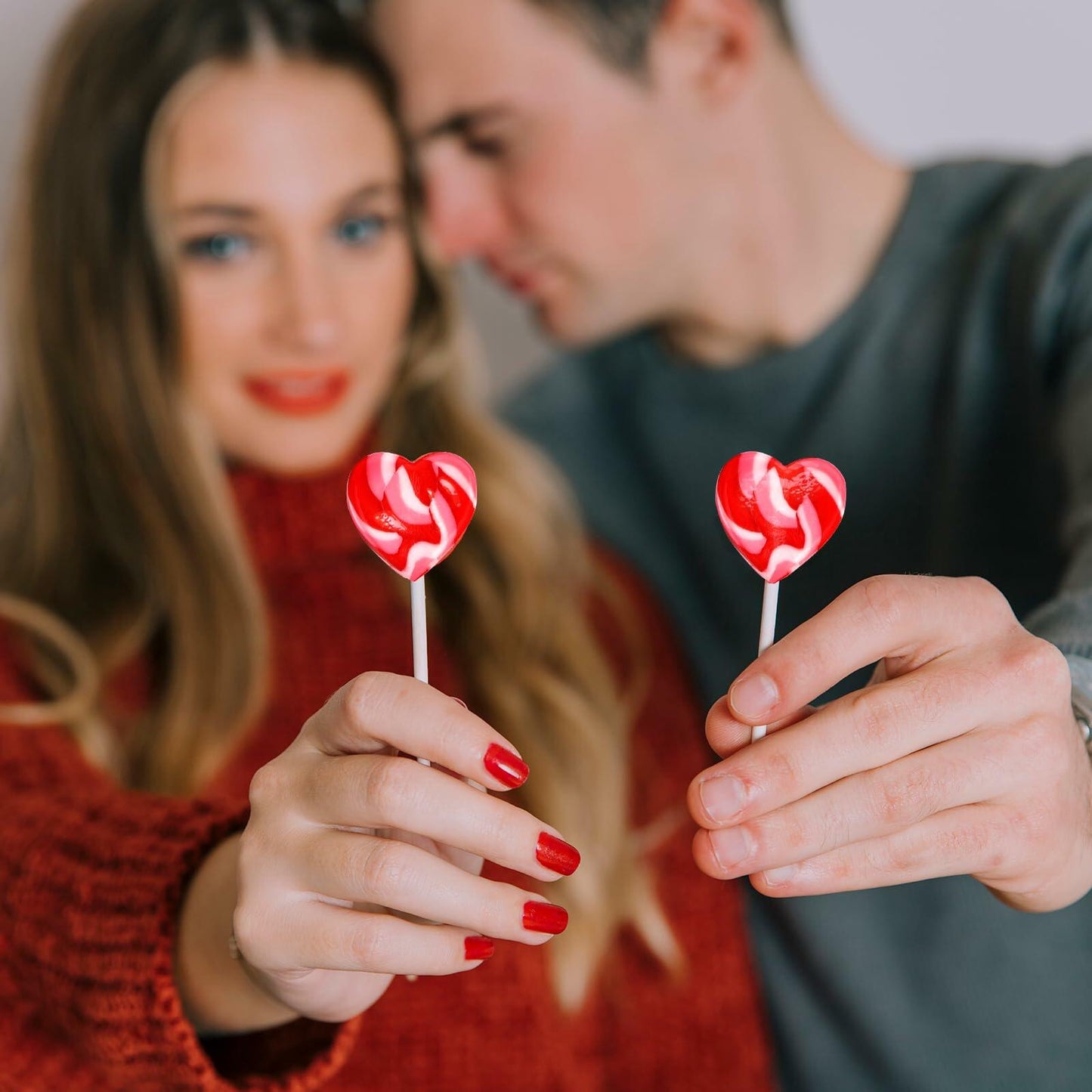 Oweiroi Swirl Multicolor Heart Lollipop Party Bag Fillers 30-Pack Mixed Fruit