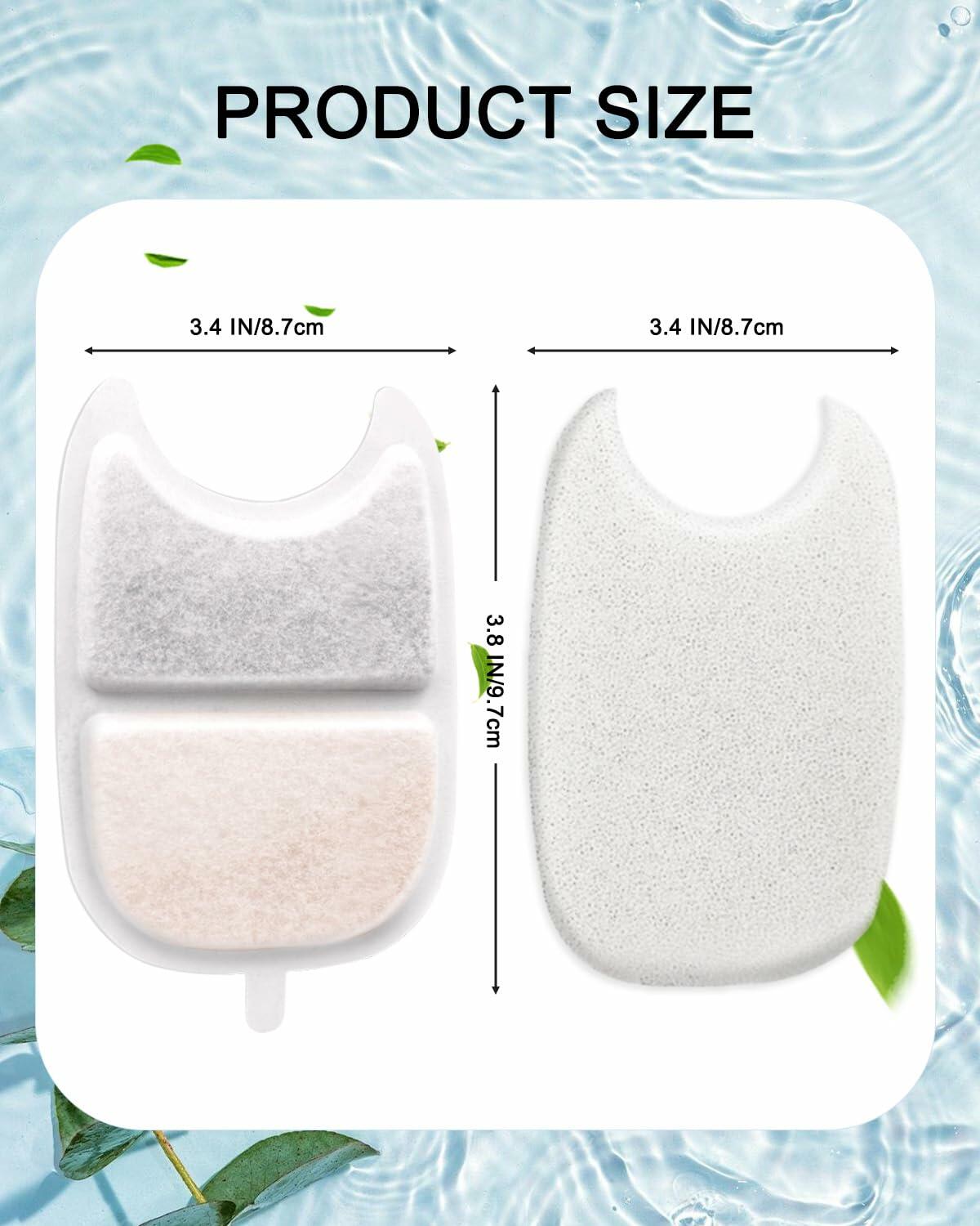 Artiaims Cat Water Fountain Filters & Pre-Filter Sponges 6 Pack White 4L