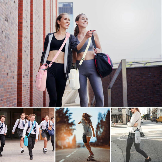 RRegeny Water Bottle Holder Strap for Hydroflask 32oz 40oz Cream Polyester