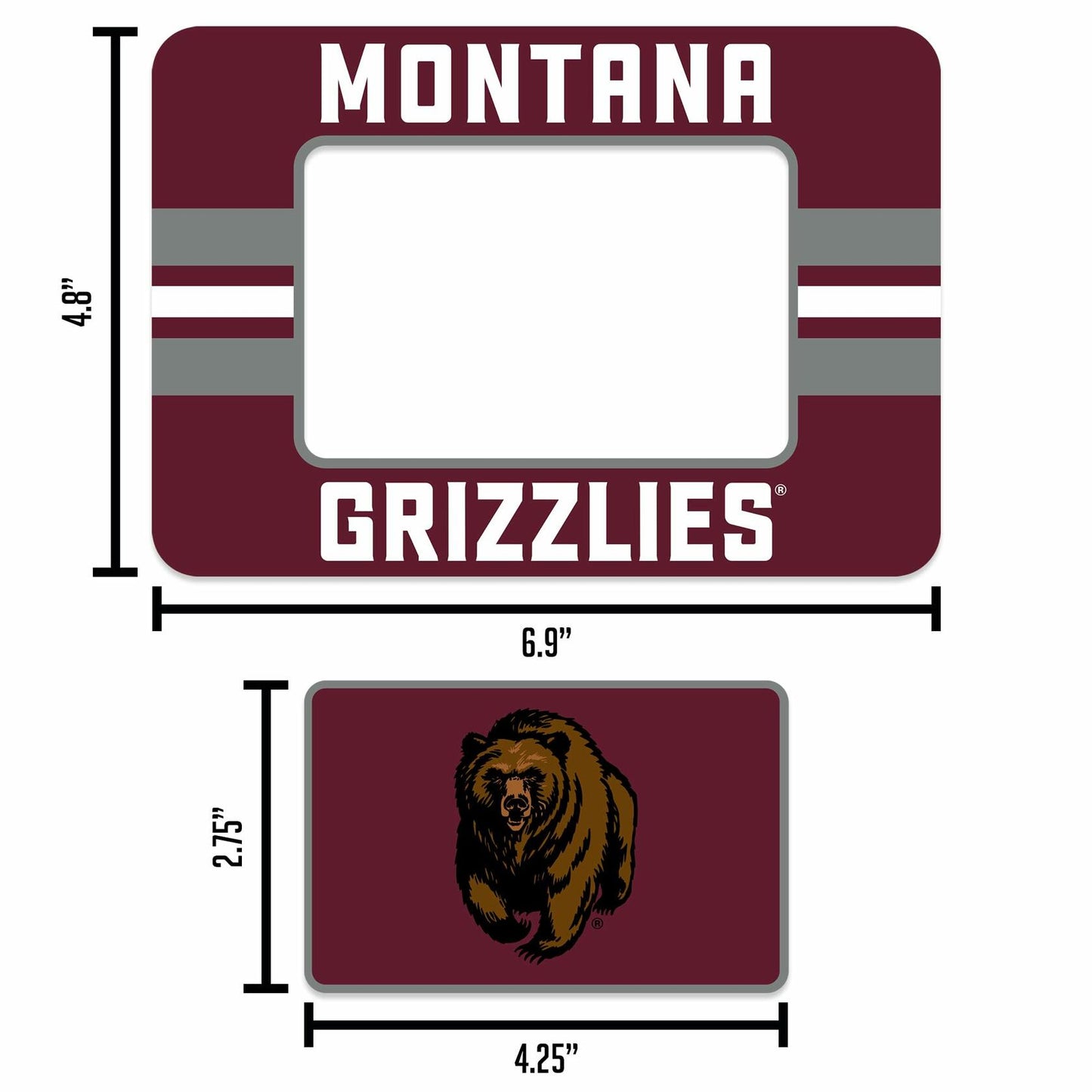 Rico Industries NCAA Montana Grizzlies Magnetic Picture Frame 5x6.75 Combo