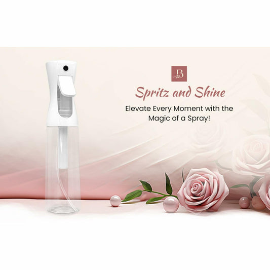 BEAUTY ME Continuous Mist Spray Bottle 10.1oz White Fine Mist Sprayer