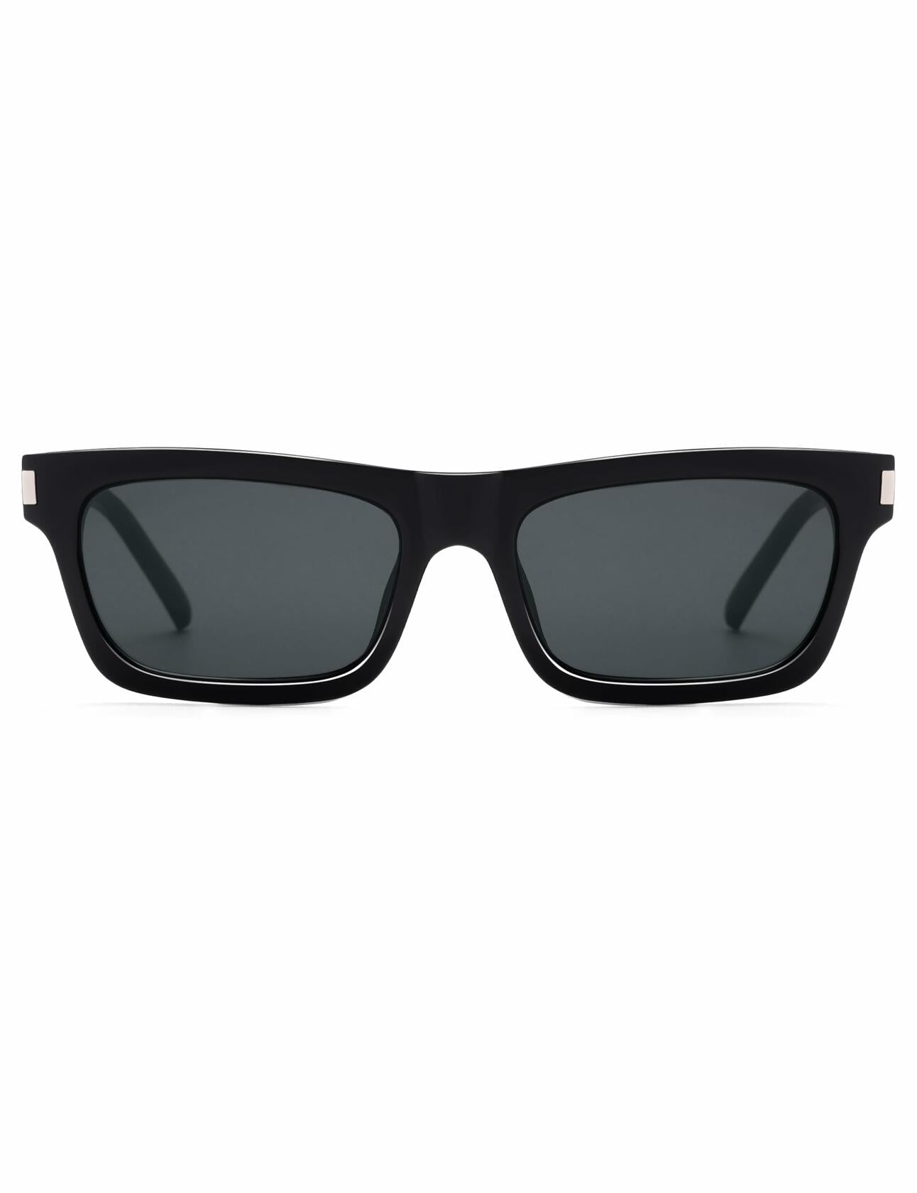 Appassal Retro Rectangular Sunglasses Unisex Black/Dark Gray AP3752 Open Box
