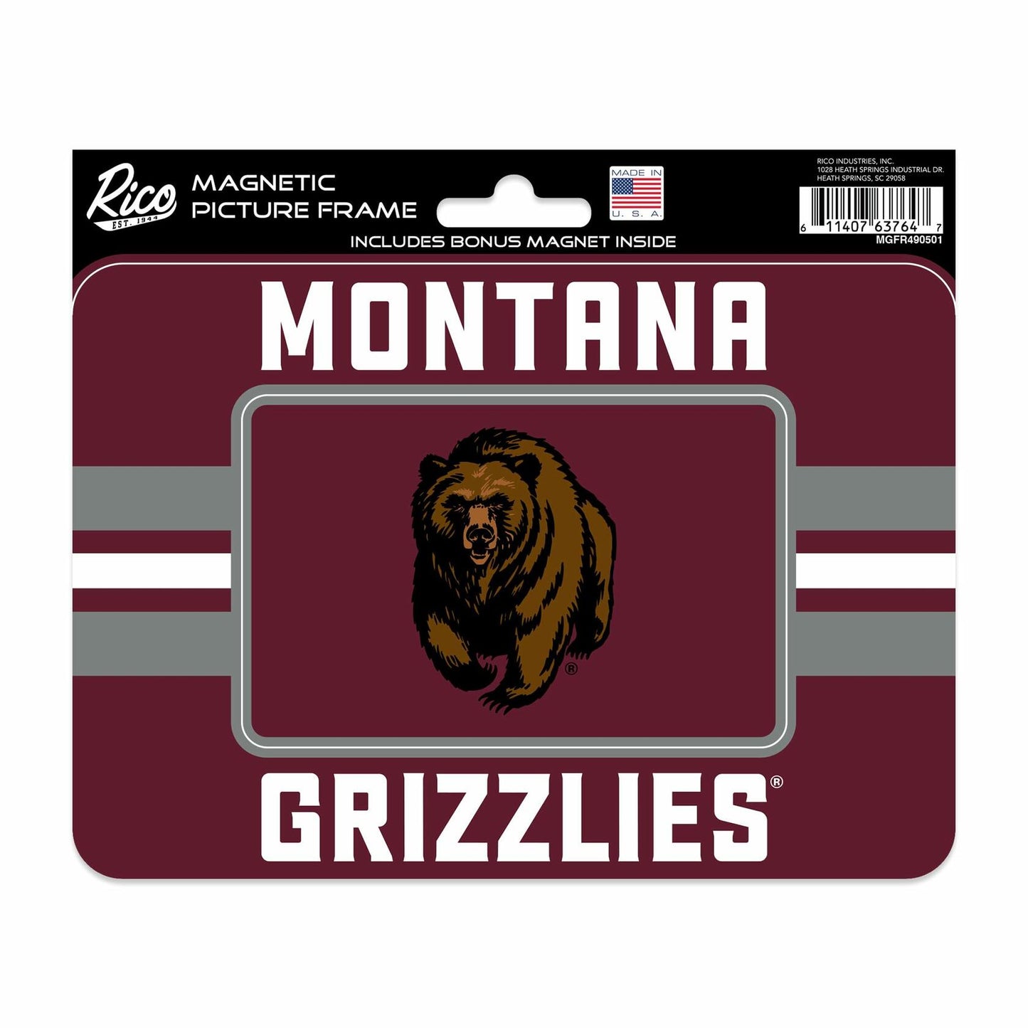 Rico Industries NCAA Montana Grizzlies Magnetic Picture Frame 5x6.75 Combo