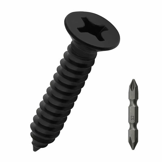 Fayeploo #10x3/4" Flat Head Wood Screws 50pcs Black Oxide Stainless Steel