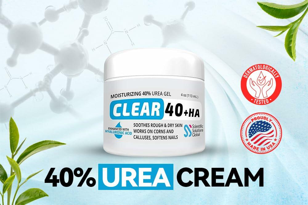 Scientific Solutions Global Urea 40% + 1% Hyaluronic Acid Cream 4oz Clear