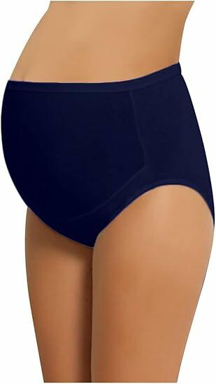 NBB Lingerie Women's Adjustable Maternity Panties High Cut Cotton Navy 3 Pack M