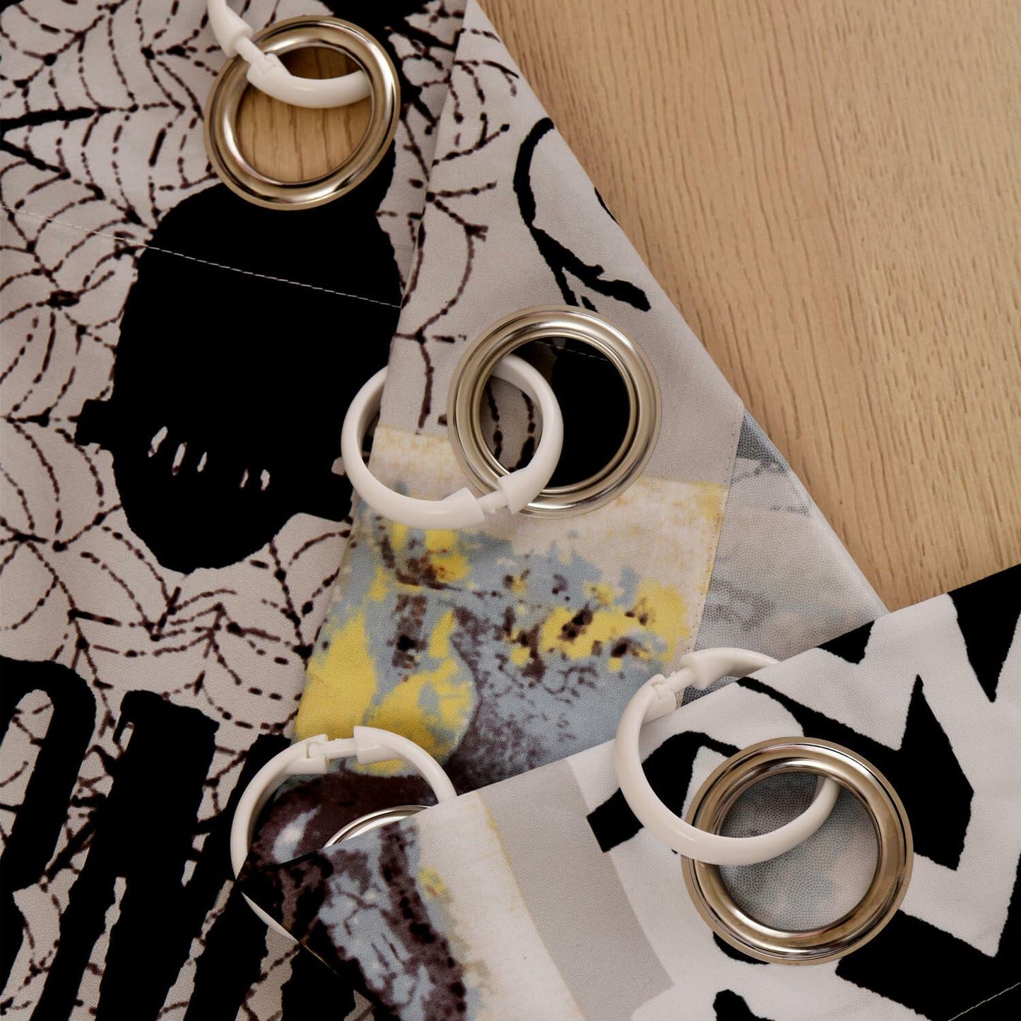 EVENHUG Halloween Waterproof Shower Curtain Set Grey 72x72 inch with Hooks