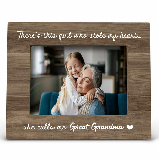 FONDCANYON Great Grandma 5x7 Photo Frame Gift Pink Rustic Style