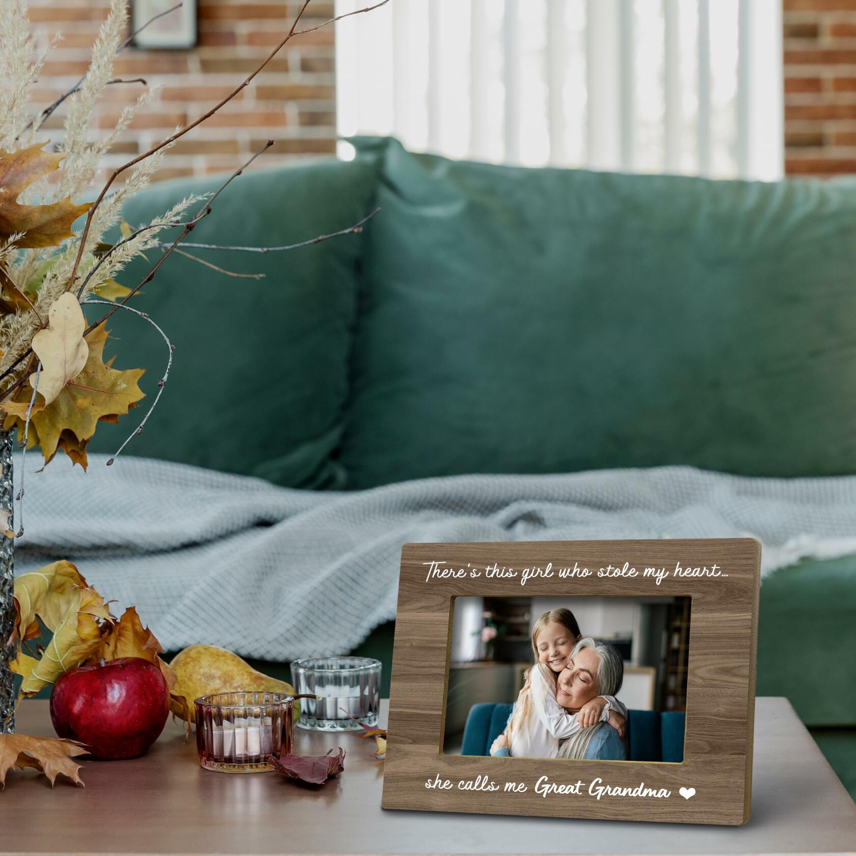 FONDCANYON Great Grandma 5x7 Photo Frame Gift Pink Rustic Style