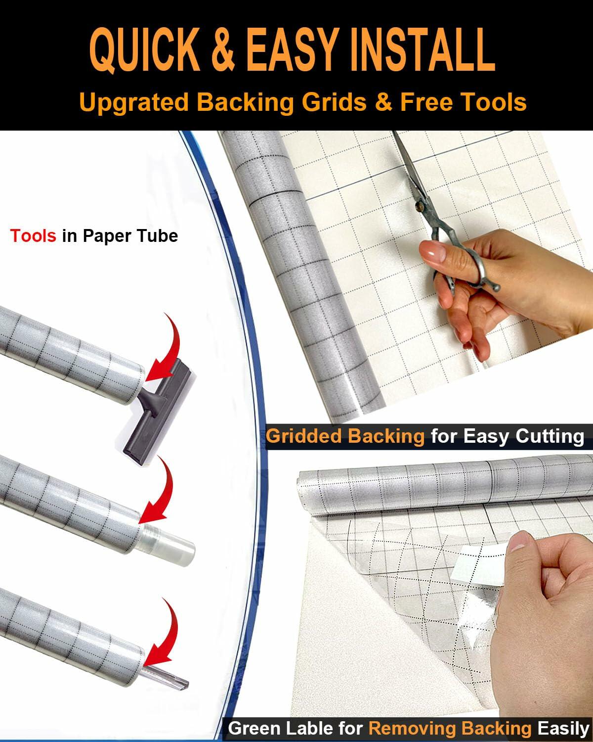 Dwersty Frosted Glass Window Privacy Film Static Cling 17.5x78.74in Anti-UV