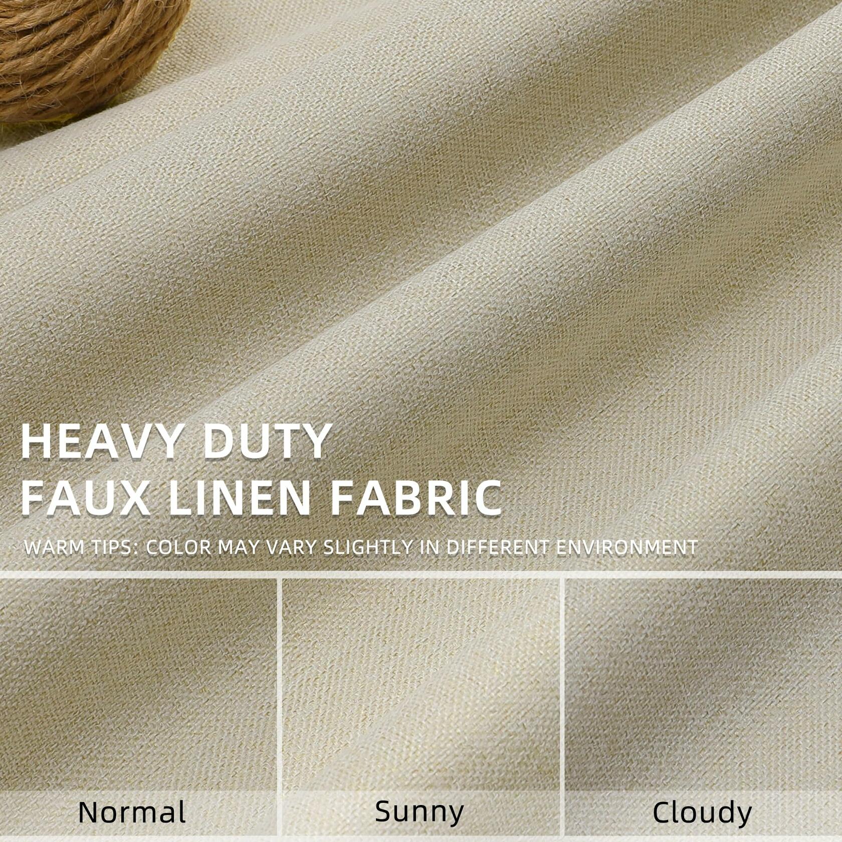 ChrisDowa Pinch Pleated Blackout Linen Curtains 40x102in Greyish Beige 2 Panels