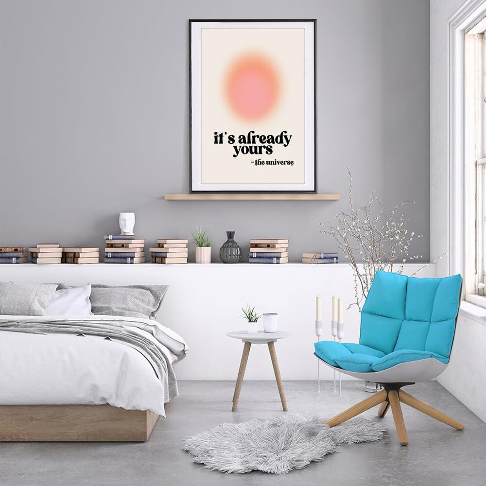 Usoway Motivational Wall Art Pink Aura Canvas 12x16in Unframed