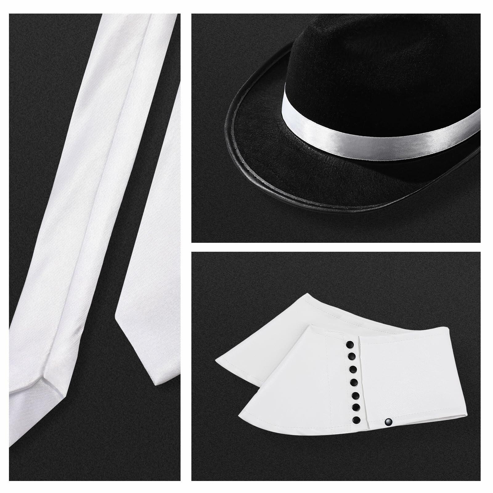 Toulite 1920s Mens Gangster Costume Vest Hat Bow Tie Pocket Watch Set XXL