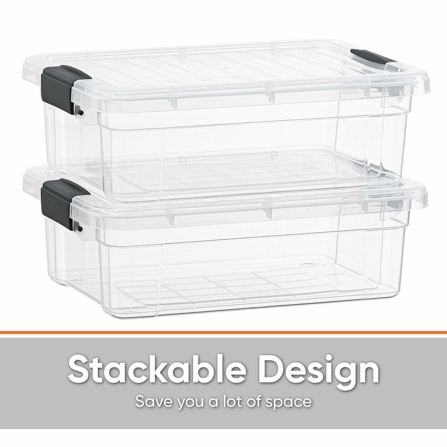 Superio 2.3 Qt Clear Plastic Storage Bin with Lid BPA Free X-Small