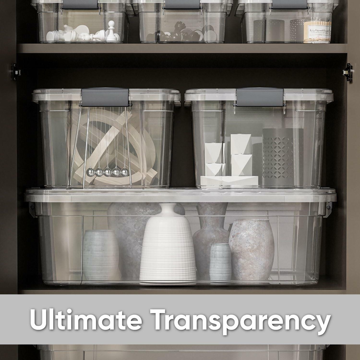 Superio 2.3 Qt Clear Plastic Storage Bin with Lid BPA Free X-Small