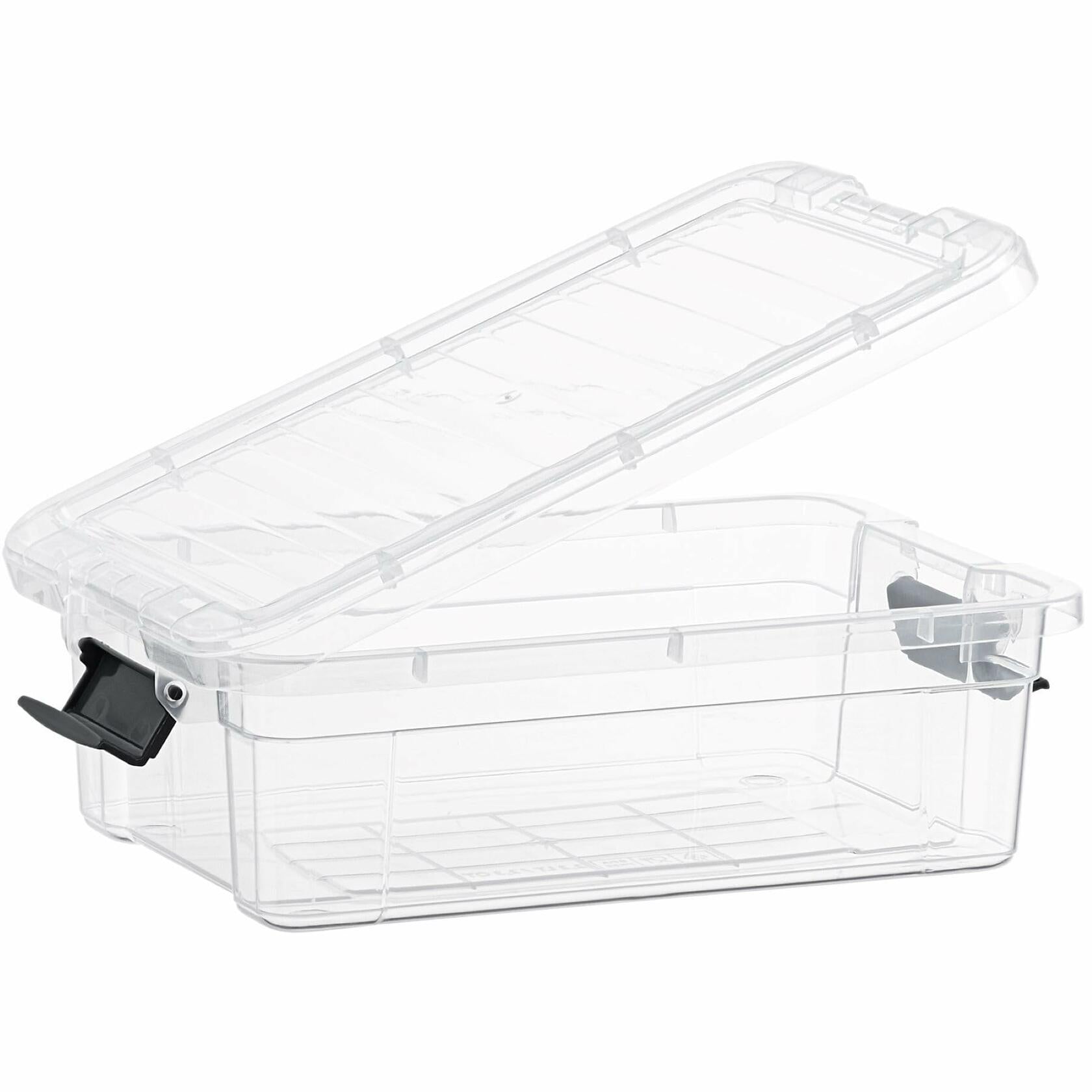 Superio 2.3 Qt Clear Plastic Storage Bin with Lid BPA Free X-Small