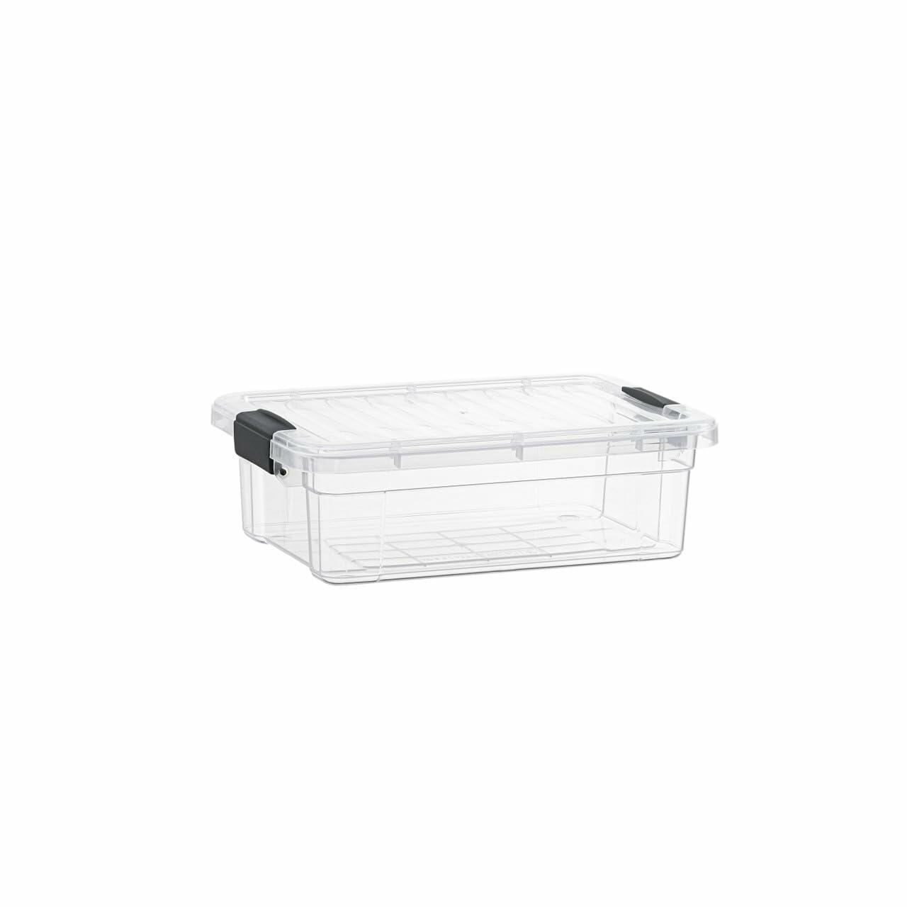 Superio 2.3 Qt Clear Plastic Storage Bin with Lid BPA Free X-Small