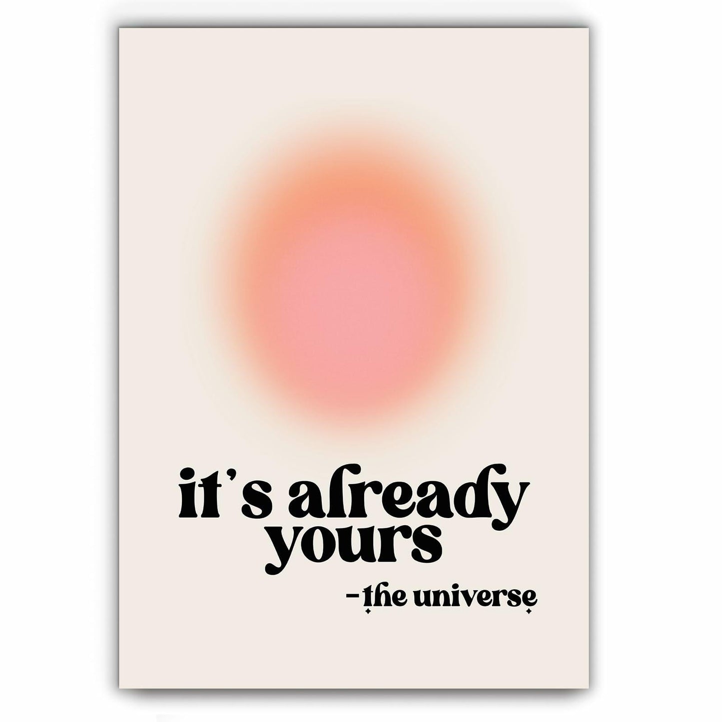 Usoway Motivational Wall Art Pink Aura Canvas 12x16in Unframed
