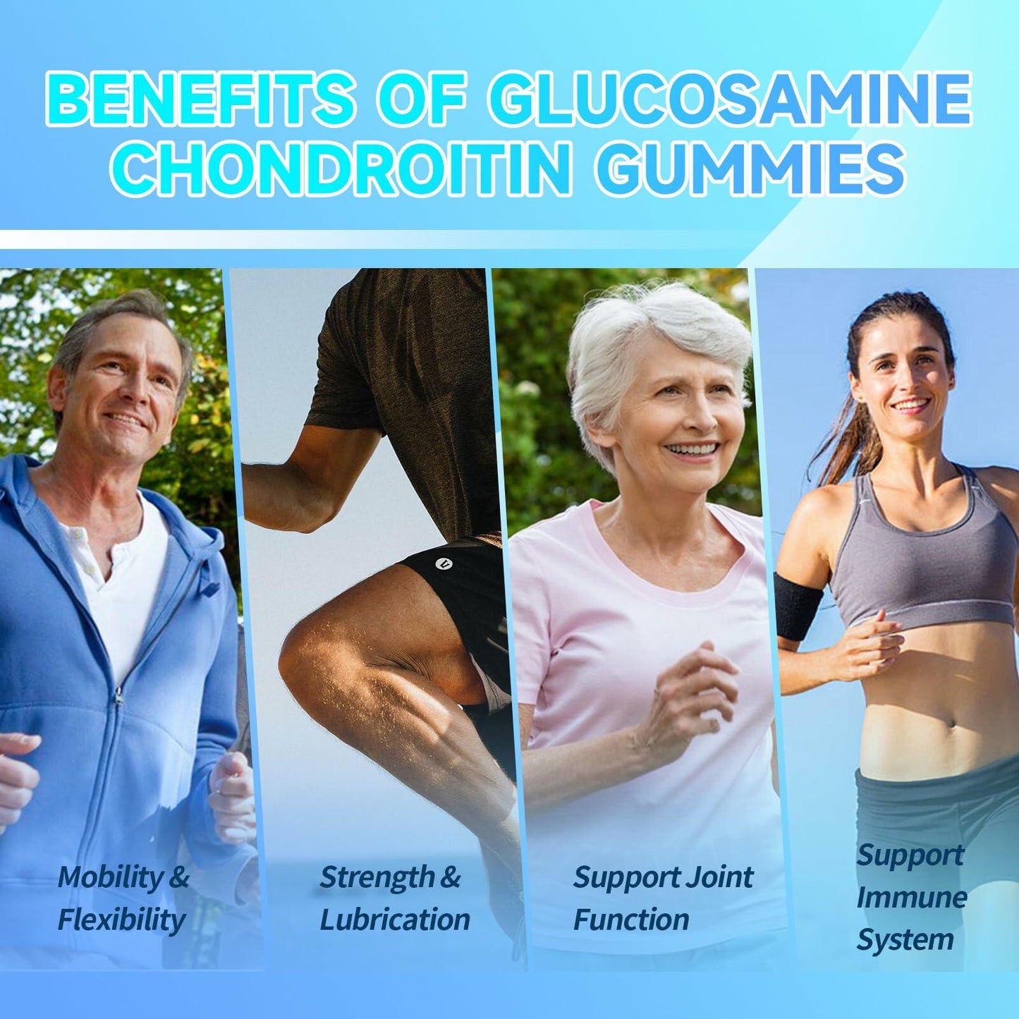 NutriVigor Glucosamine Chondroitin MSM Elderberry Gummies Blueberry 60ct
