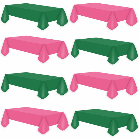 CIEOVO 8 Pcs Pink Green Disposable Witch Tablecloths Rectangle Plastic