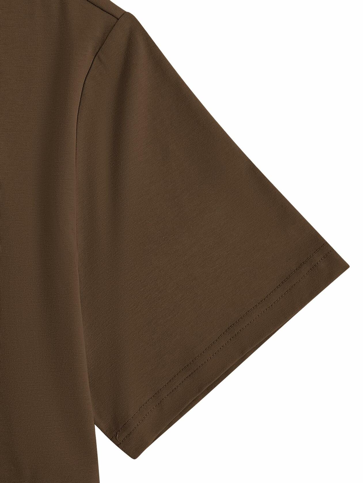 SOLY HUX Men's Graphic Letter Print Short Sleeve T-Shirt Brown Size S