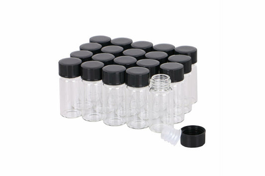 KIGITIK 23pcs 5ml Clear Glass Sample Vials with Screw Caps Leak-Proof
