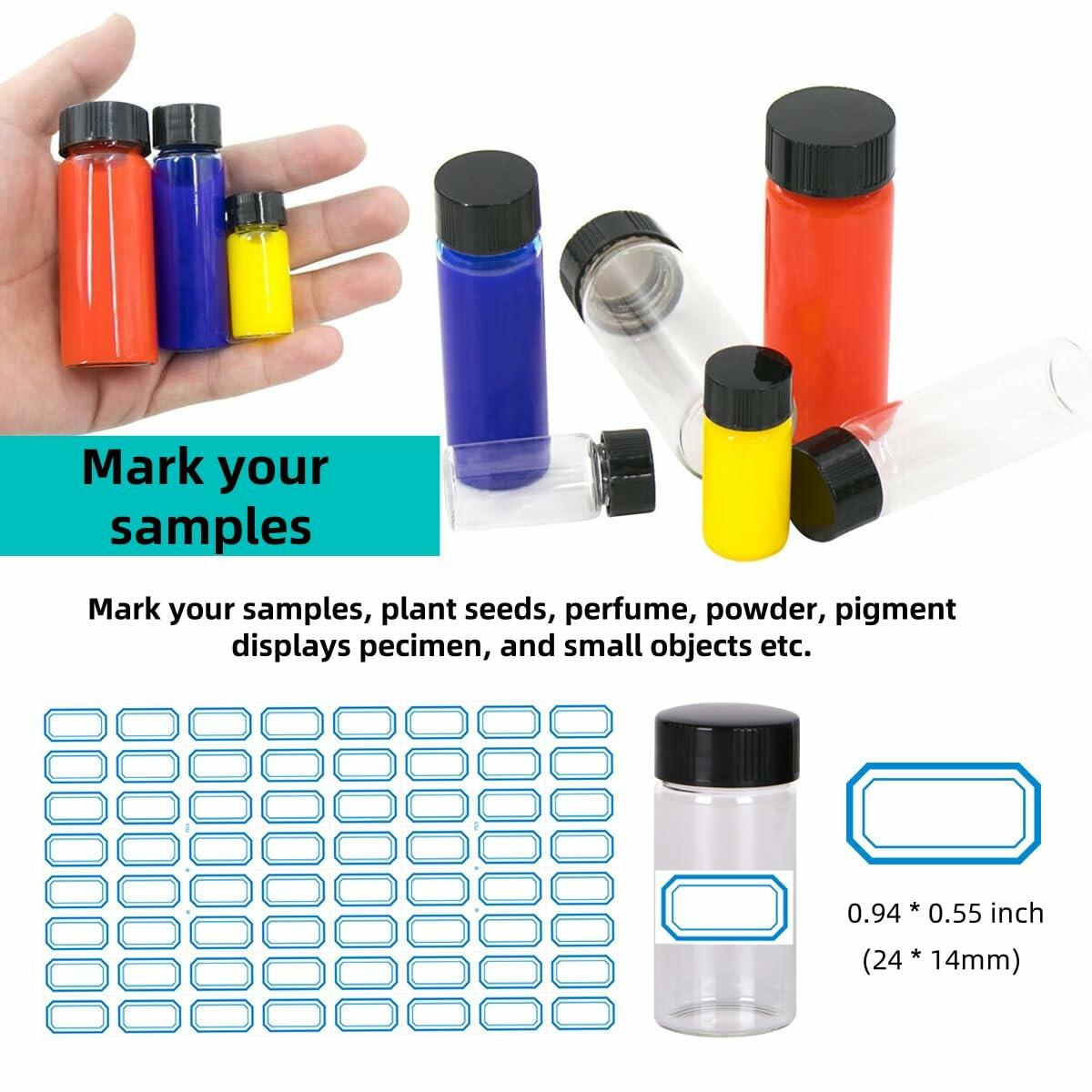 KIGITIK 23pcs 5ml Clear Glass Sample Vials with Screw Caps Leak-Proof