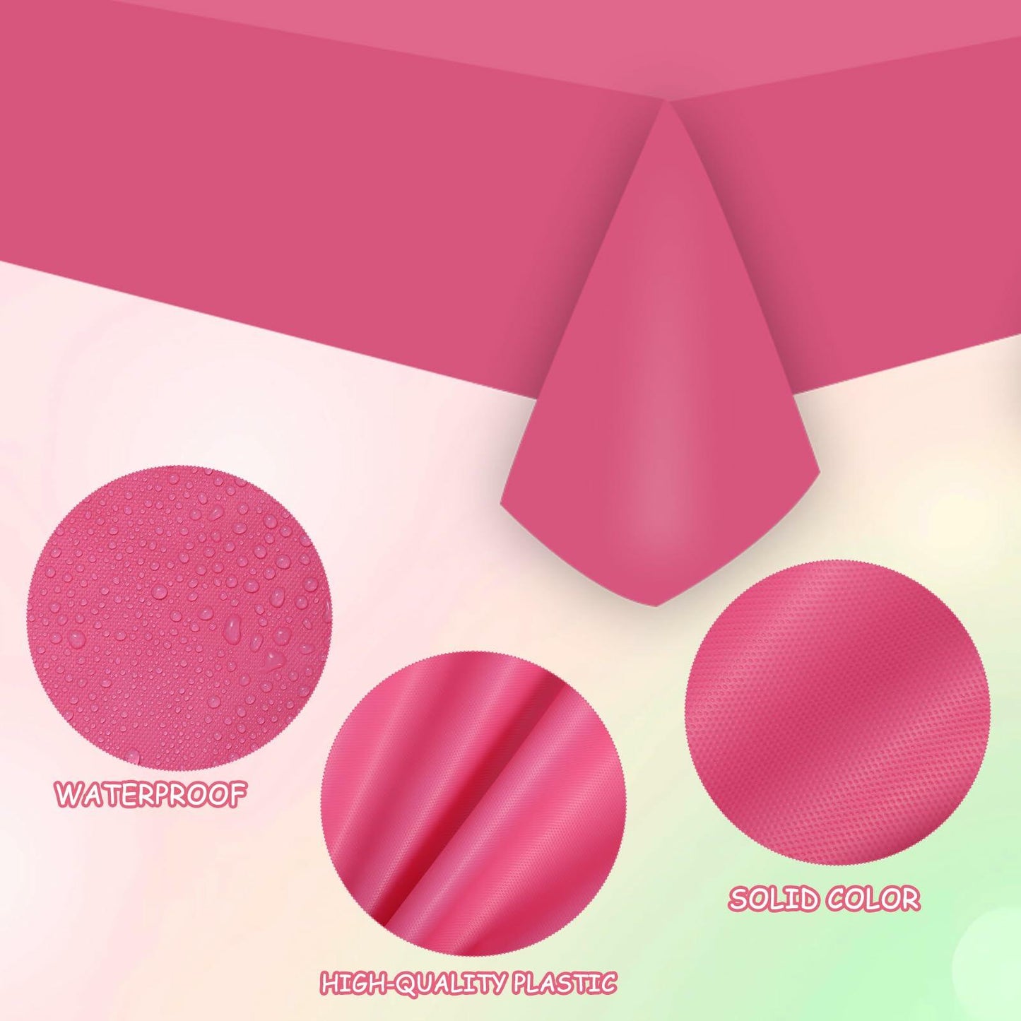 CIEOVO 8 Pcs Pink Green Disposable Witch Tablecloths Rectangle Plastic