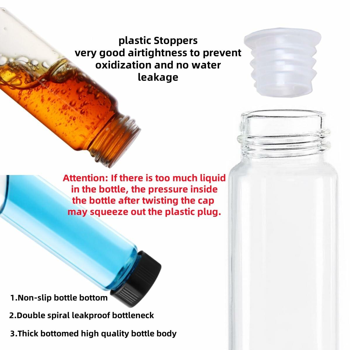 KIGITIK 23pcs 5ml Clear Glass Sample Vials with Screw Caps Leak-Proof