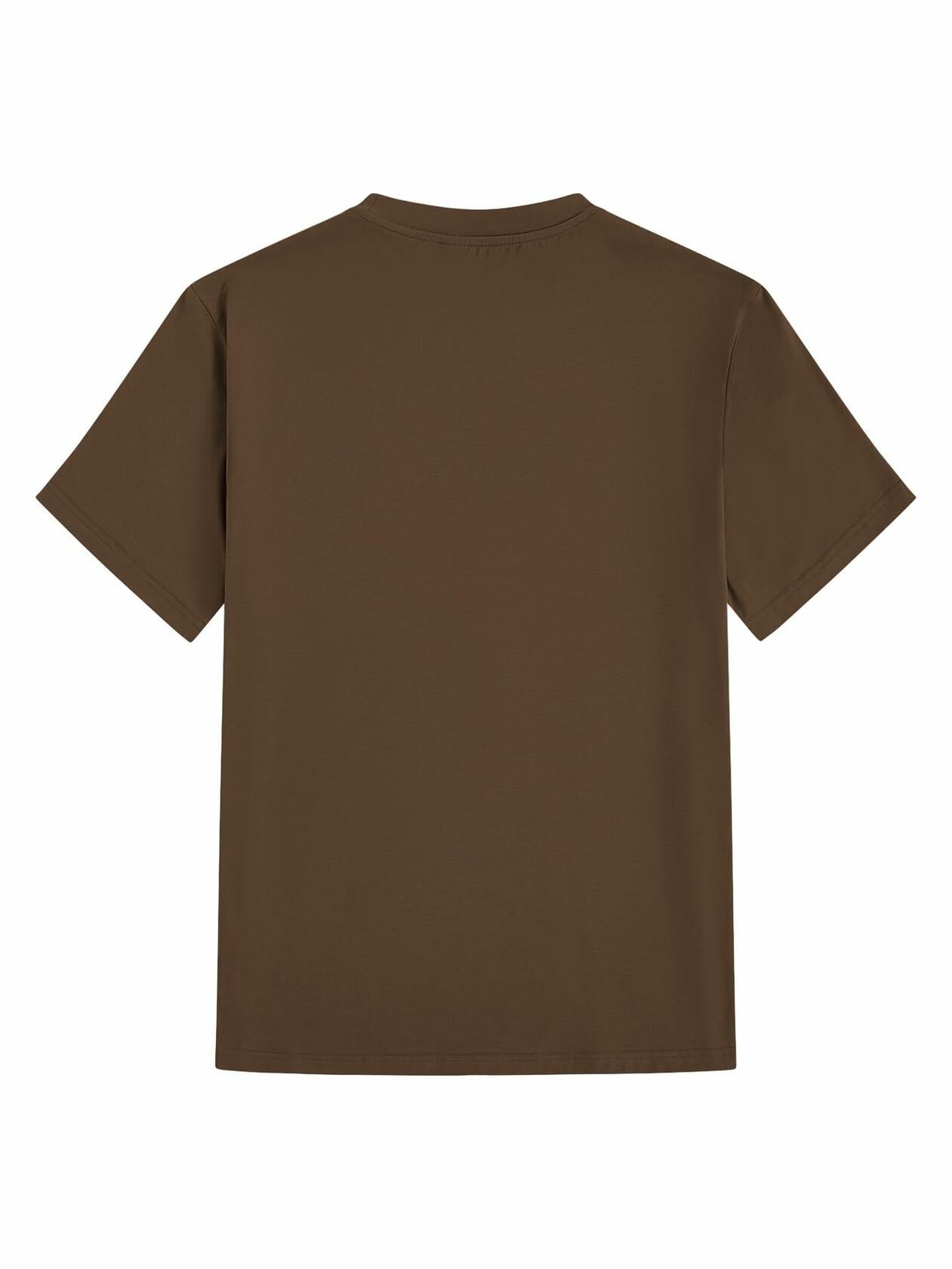 SOLY HUX Men's Graphic Letter Print Short Sleeve T-Shirt Brown Size S