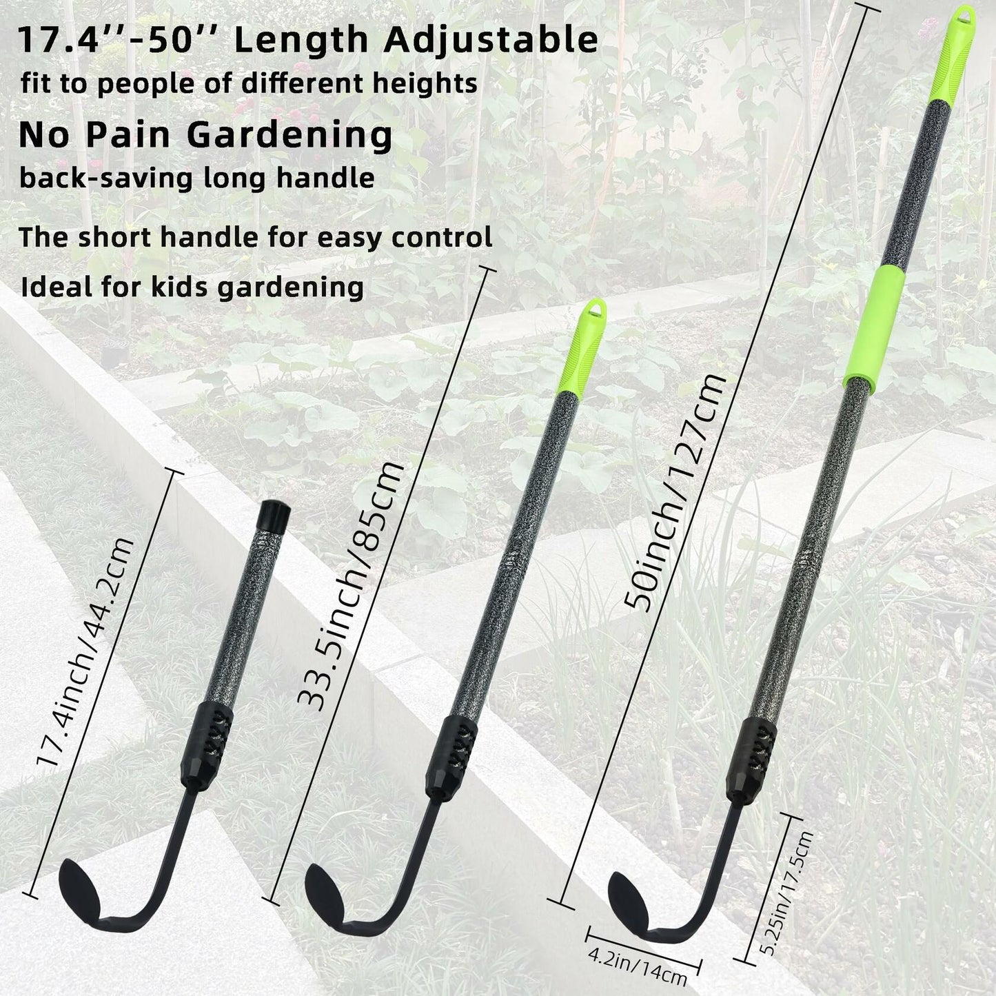 KLDOLLAR Long Handle Weed Puller Tool with Foam Grip Durable Curved Head