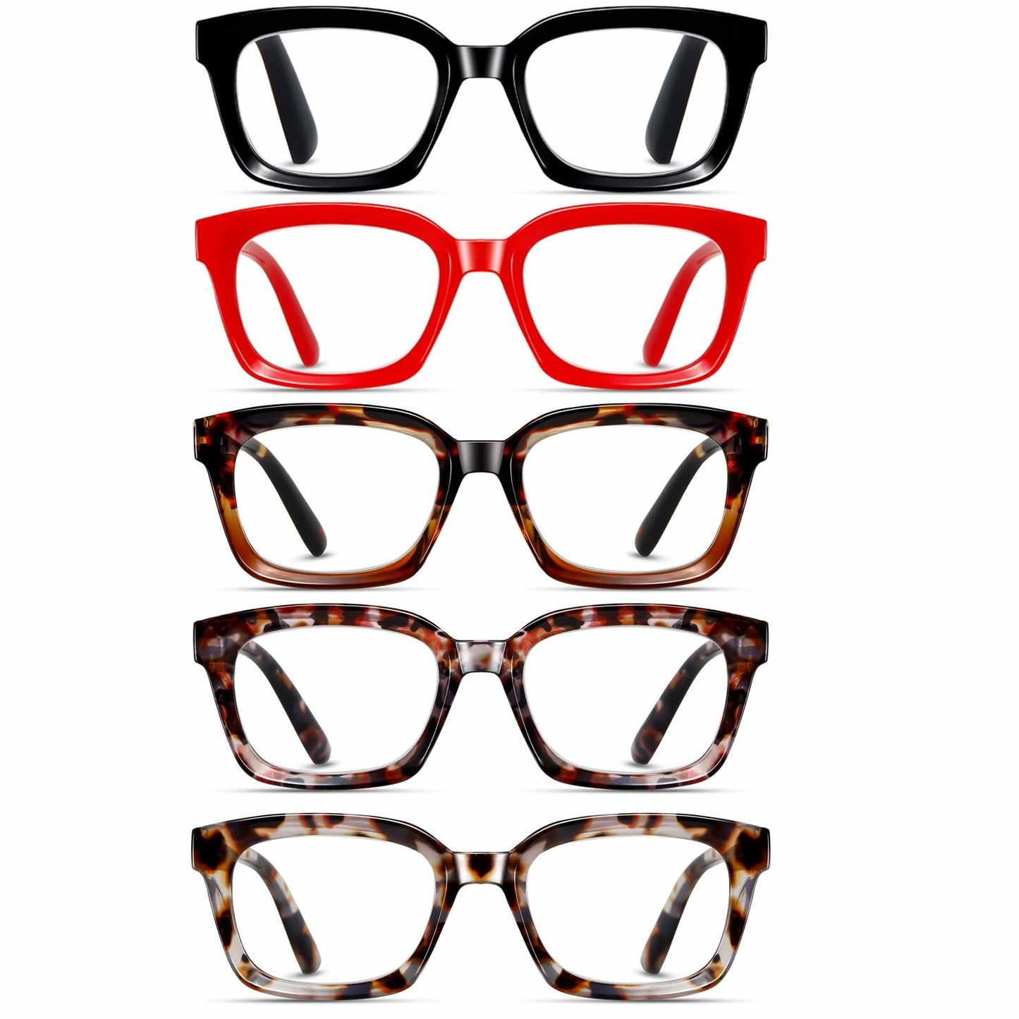 Dccdllo Women's Blue Light Blocking Oversized Square Reading Glasses +3.5