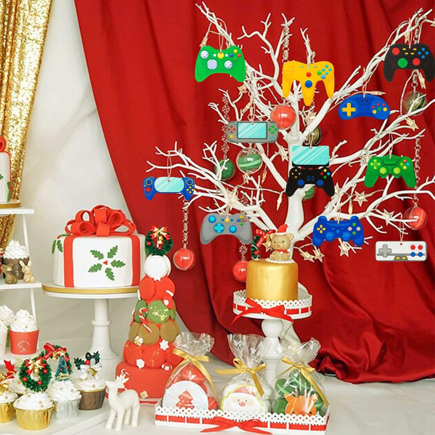 Haooryx Christmas Religious Multi Color Wood Ornaments