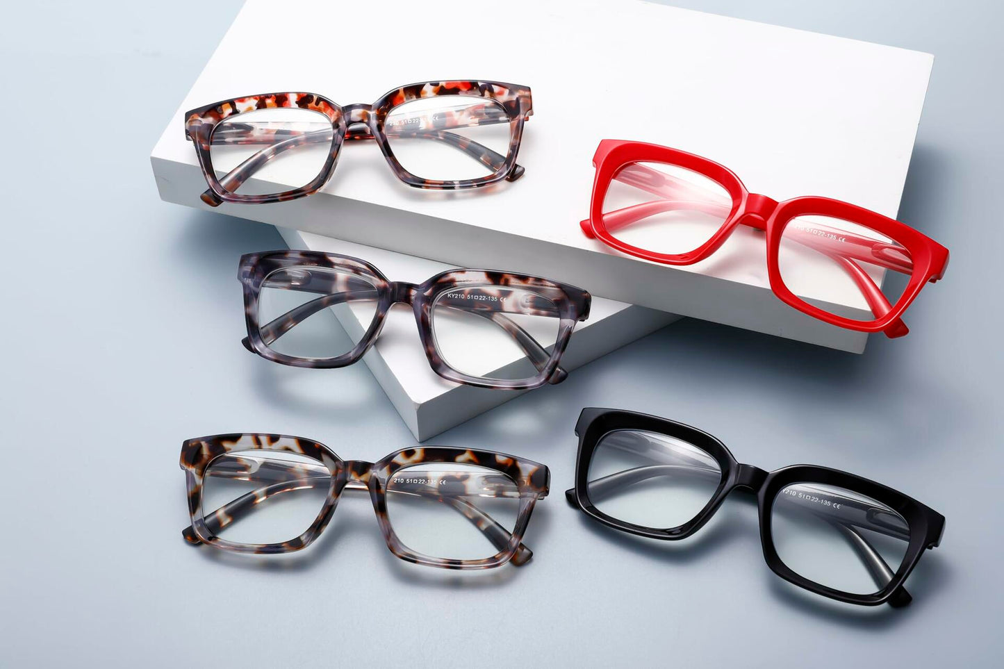 Dccdllo Women's Blue Light Blocking Oversized Square Reading Glasses +3.5