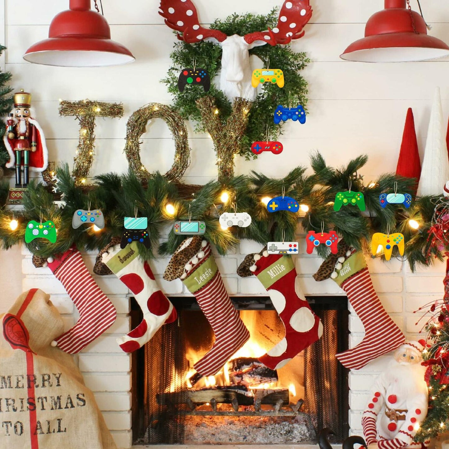 Haooryx Christmas Religious Multi Color Wood Ornaments