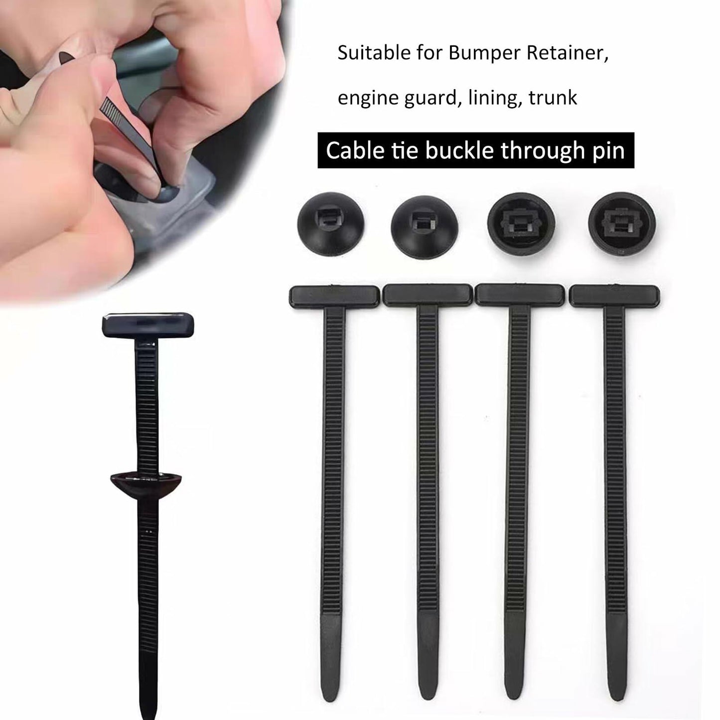 jeseea 100PCS Nylon Universal Cable Tie Buckle Heavy Duty Self-Locking