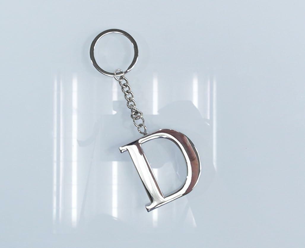Lutong Letter Gift Set Key Ring & Bottle Stopper D Silver Metal 2 PCS
