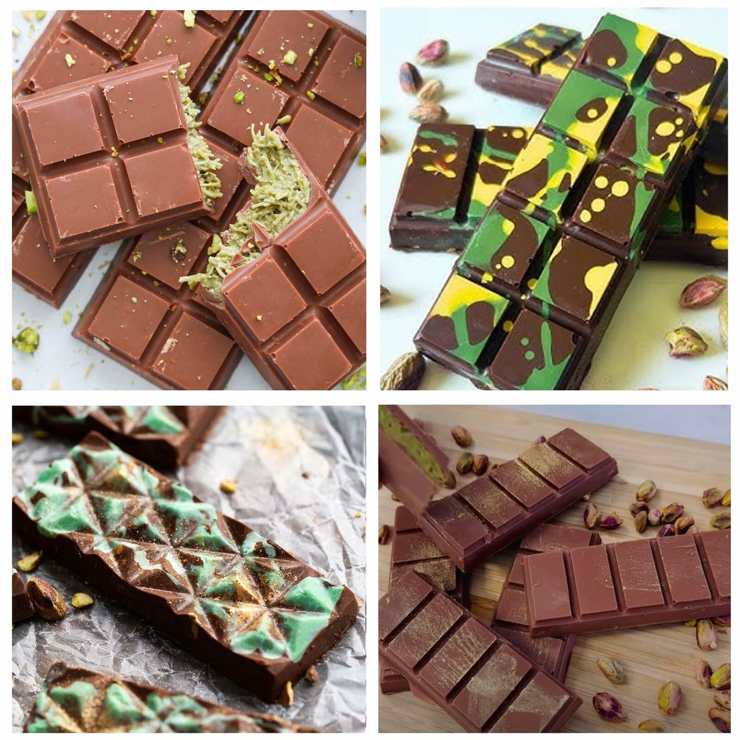 SRYESA Chocolate Bar Mold 3PCS Silicone Deep Non-Stick for Baking